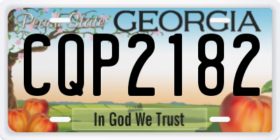 GA license plate CQP2182