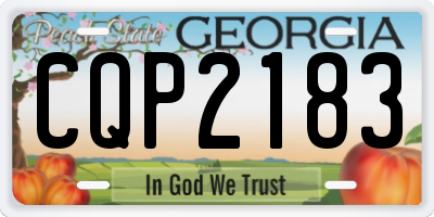 GA license plate CQP2183