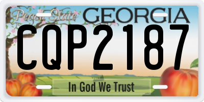 GA license plate CQP2187