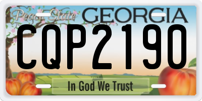 GA license plate CQP2190