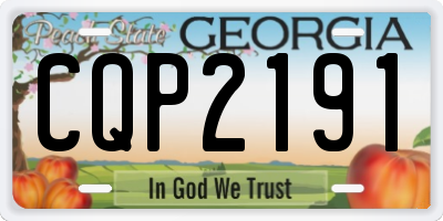 GA license plate CQP2191