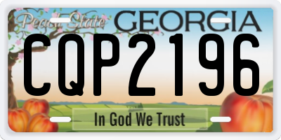 GA license plate CQP2196