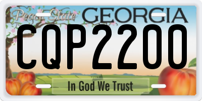 GA license plate CQP2200