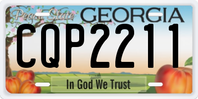 GA license plate CQP2211