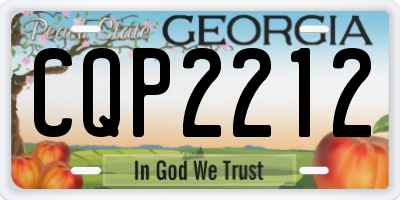 GA license plate CQP2212