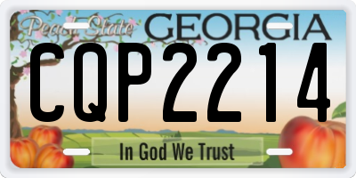 GA license plate CQP2214