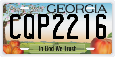 GA license plate CQP2216