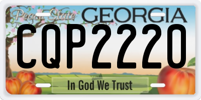 GA license plate CQP2220