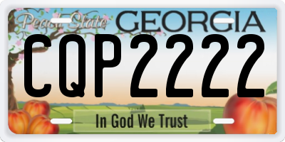 GA license plate CQP2222