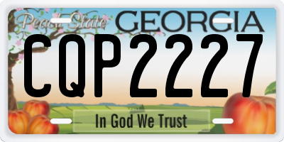 GA license plate CQP2227