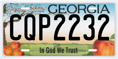 GA license plate CQP2232