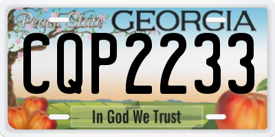 GA license plate CQP2233