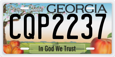 GA license plate CQP2237