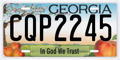 GA license plate CQP2245