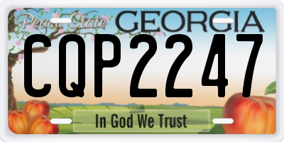 GA license plate CQP2247