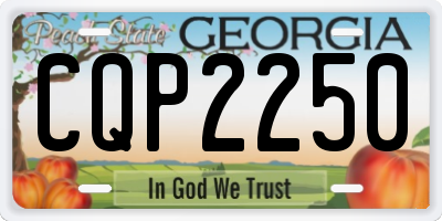 GA license plate CQP2250