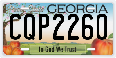 GA license plate CQP2260