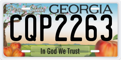 GA license plate CQP2263