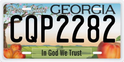 GA license plate CQP2282