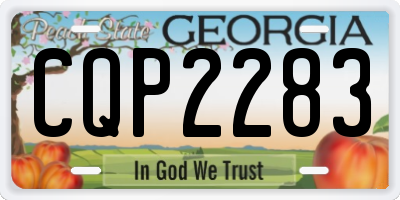 GA license plate CQP2283