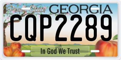 GA license plate CQP2289