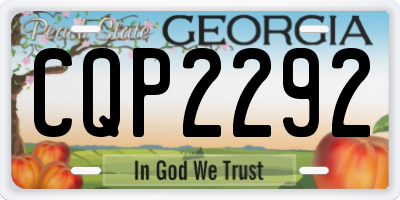 GA license plate CQP2292