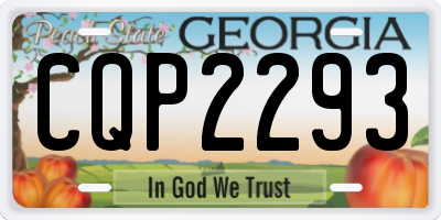 GA license plate CQP2293