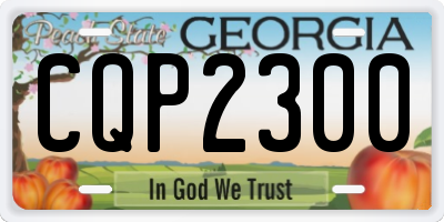 GA license plate CQP2300