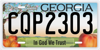 GA license plate CQP2303