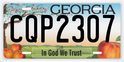 GA license plate CQP2307