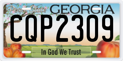 GA license plate CQP2309