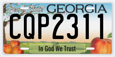 GA license plate CQP2311