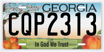 GA license plate CQP2313