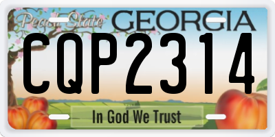 GA license plate CQP2314