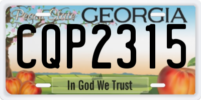GA license plate CQP2315