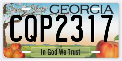 GA license plate CQP2317