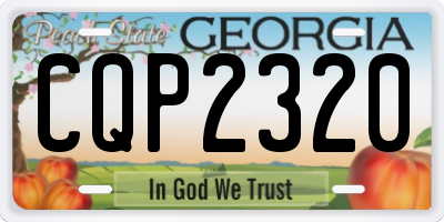 GA license plate CQP2320