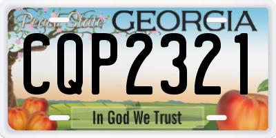 GA license plate CQP2321