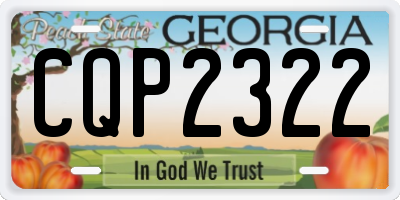GA license plate CQP2322