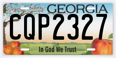 GA license plate CQP2327