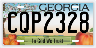 GA license plate CQP2328