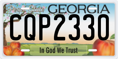 GA license plate CQP2330