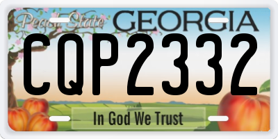 GA license plate CQP2332