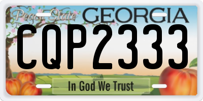 GA license plate CQP2333