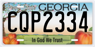 GA license plate CQP2334