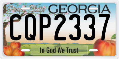 GA license plate CQP2337