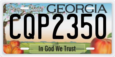 GA license plate CQP2350