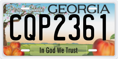 GA license plate CQP2361