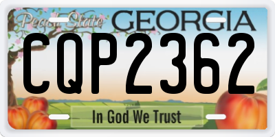 GA license plate CQP2362