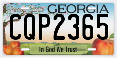 GA license plate CQP2365